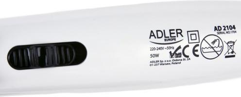 Actual product image Adler Hair straightener Warranty 24 months, Ceramic heating system, 50 W, White