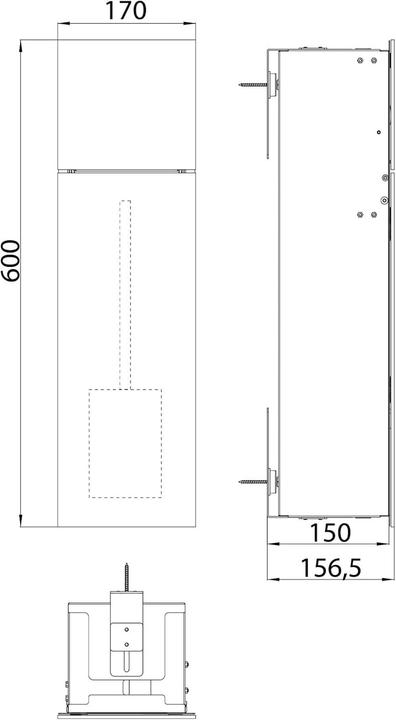 Actual product image Emco asis module pure WC module, flush-mounted, door hinge right, two-part glass front, 600x170mm