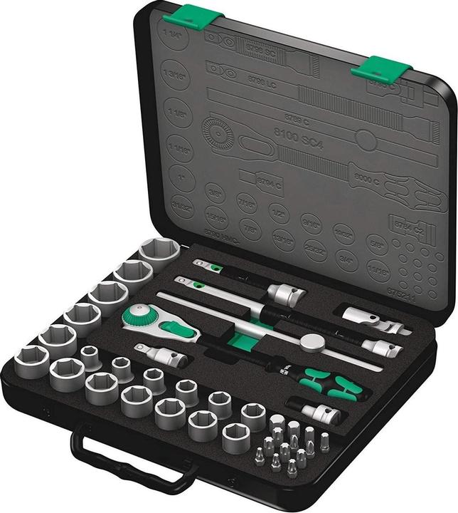 Actual product image Wera 8100 SC 4 Zyklop Speed Ratchet Set (1/2")