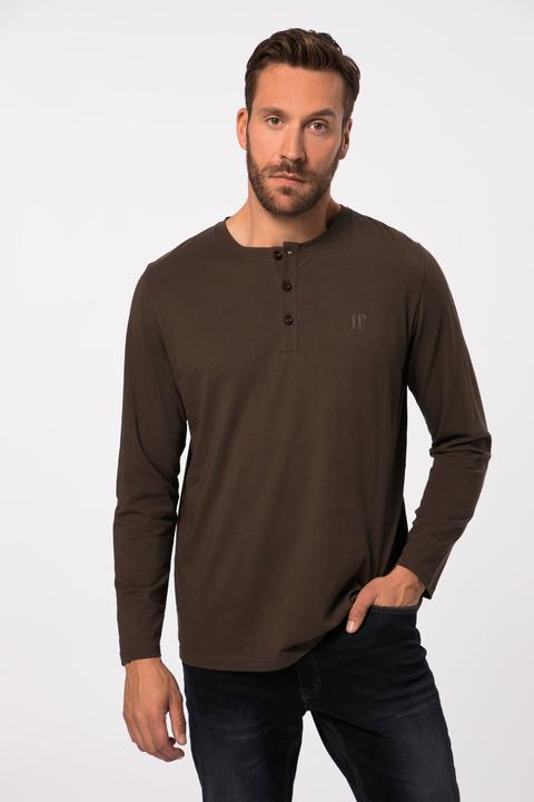 Produktbild JP1880 Henley, Basic, Shirt, Langarm, Knopfleiste, bis 8XL (3XL)