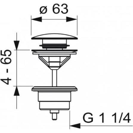 Thumbnail - Hansa, Badarmatur, Hansafill Ablaufgarnitur, Push-open, für Standard Waschtische, Durchmesser 63 mm, 59913988