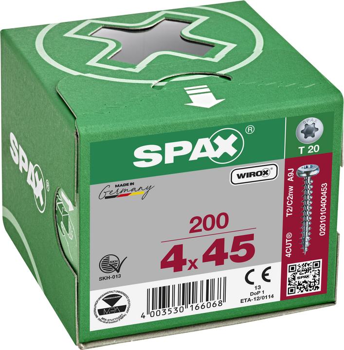 Actual product image Spax Half-Round Head T-Star Plus T20 Fully Threaded Wirox (200 Screws per piece)