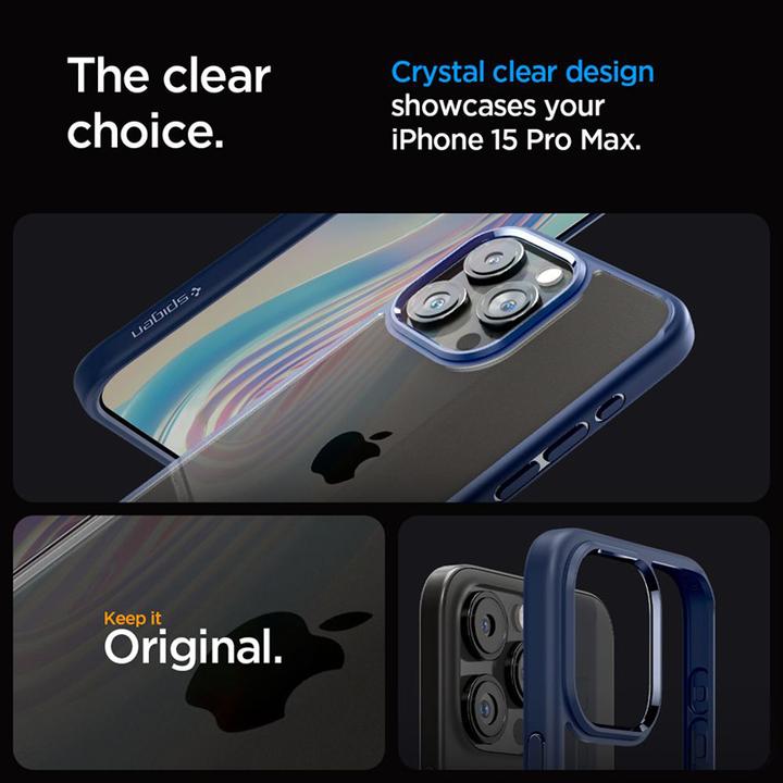 Actual product image Spigen Ultra Hybrid, navy blue - iPhone 15 Pro Max (Apple iPhone 15 Pro Max)