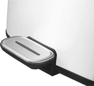 Actual product image EKO Pedal bin Step Bin Regent white 6 L square waste bin, made of powder-coated steel (6 l)