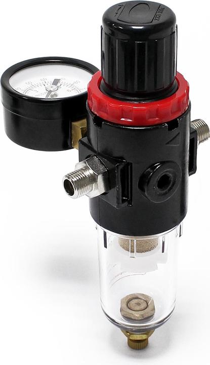 Image du produit Wiltec Régulateur de pression d’air & séparateur d’eau et manomètre jusqu’à 7 bar 2x 9,51mm (1/8")