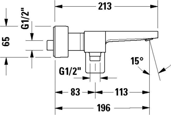 Actual product image Duravit Manhattan single lever bath mixer exposed, projection 196 mm, consumer 2, MH5230000