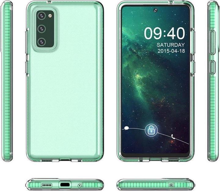 Actual product image Hurtel Spring Case clear TPU gel protective cover with colourful frame for Samsung Galaxy A72 4G dark blue (Samsung Galaxy A72)