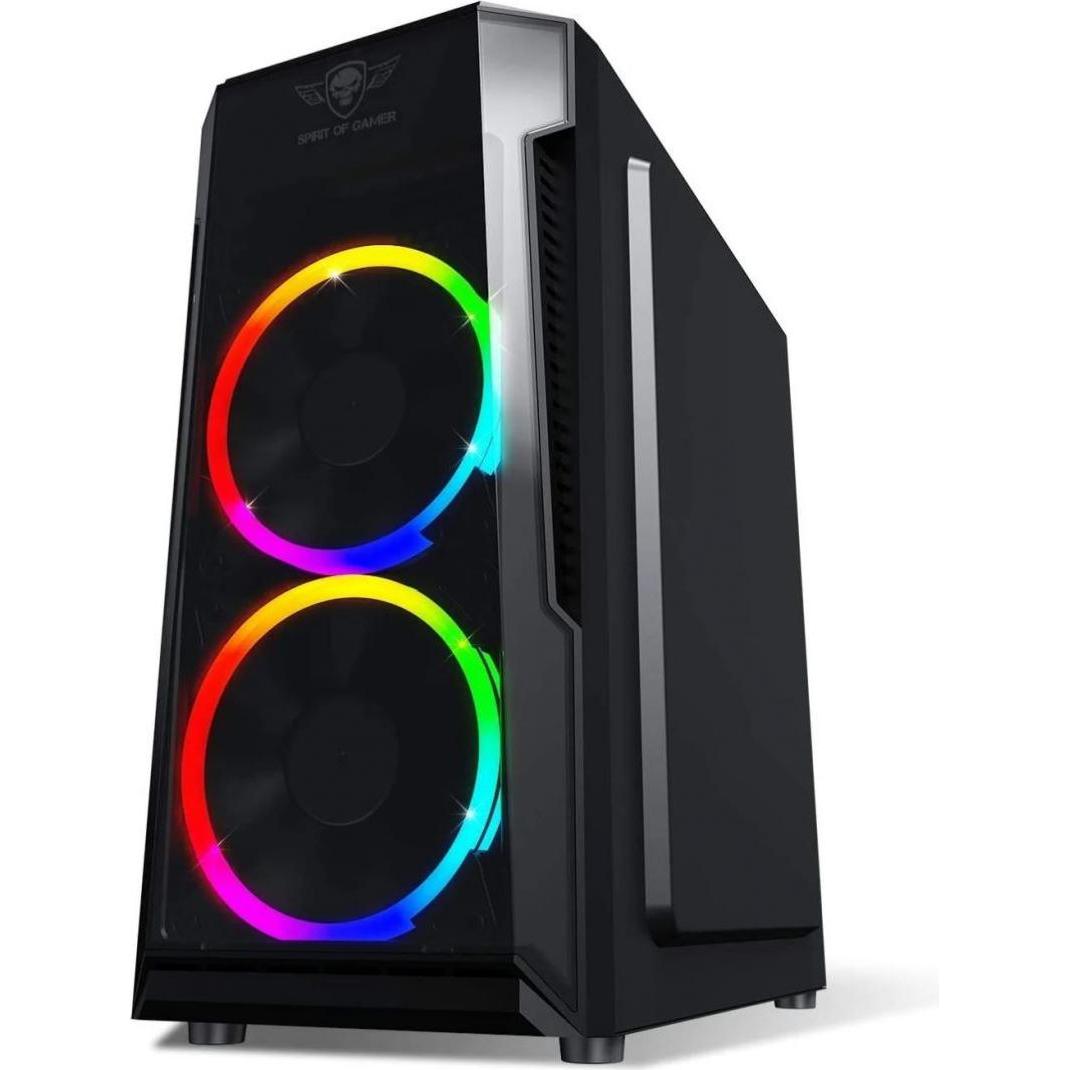 Spirit Of Gamer Boitier Mini Tour Micro Atx Deathmatch 3 RGB Avec Panneaux Vitrés (Noir) (mATX) (6001RA)