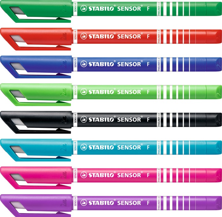 Actual product image STABILO SENSOR F Finliner with spring-loaded sharpener (Multicoloured, 4 x)