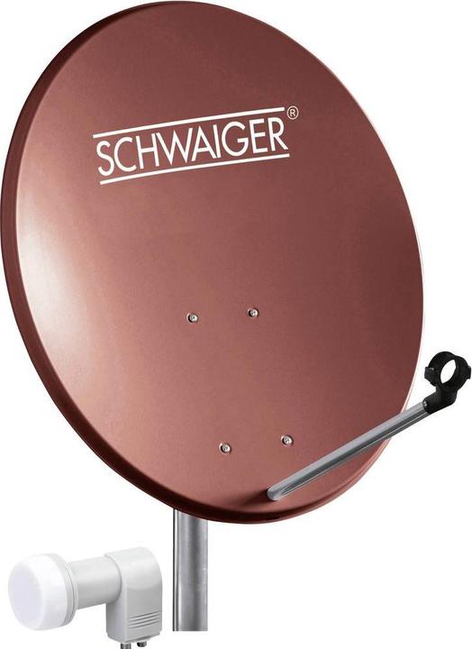 Produktbild Schwaiger SAT Anlage 60 cm 2 Teilnehmer Twin-LNB Ziegel-Rot (Parabolantenne, DVB-S / -S2)