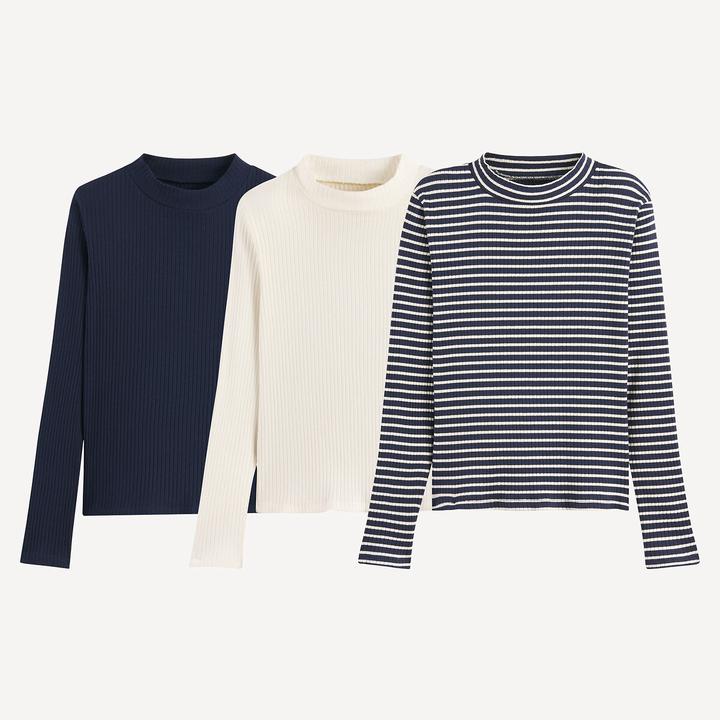 Produktbild La Redoute Collections 3er-Pack Shirts mit Stehkragen (110)