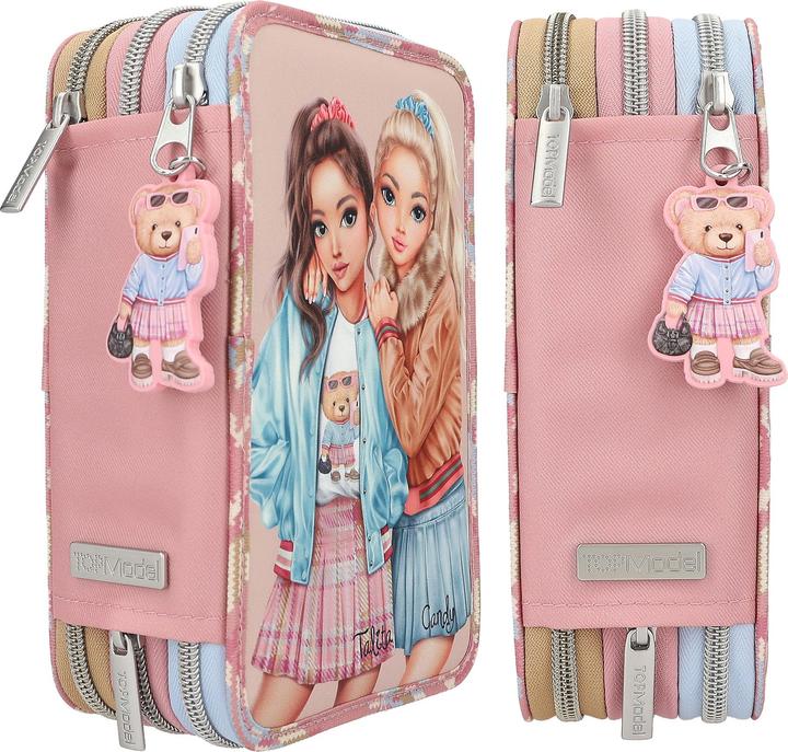 Productafbeelding Magni Depesche TOPModel etui TEAM TEDDY 3 vaks gevuld roze teddy hanger