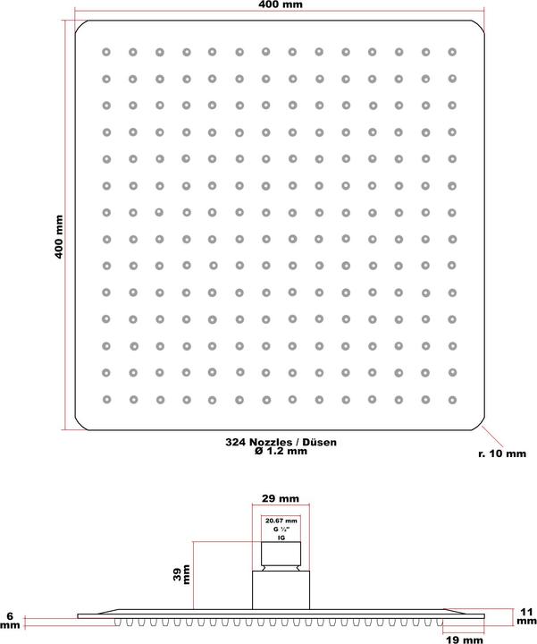 Produktbild Wiltec Regendusche (1 Strahlart)