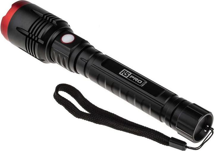 Image du produit RS PRO Lampe de poche, LED, Rechargeable, 3200lm, 250m, IP67, Noir / Rouge (24.20 cm, 3200 lm)