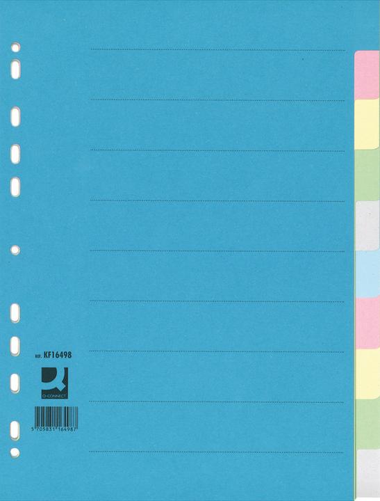 Actual product image Q-Connect Register full size cardboard, with index printing