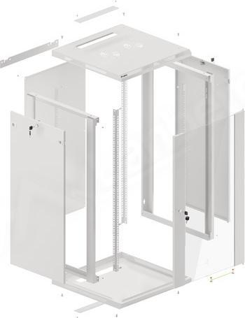 Actual product image Lanberg Wall rack 19 " 22U 600x600mm gray (22 RU, 19 inch rack)