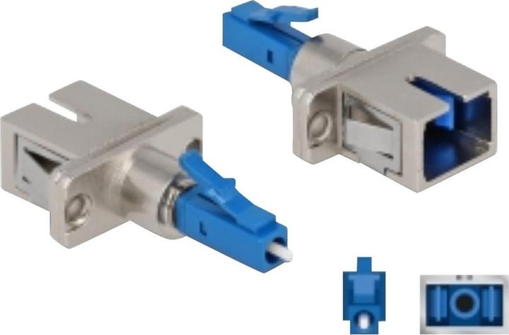 Immagine prodotto Delock Accoppiamento ibrido in fibra ottica LC simplex maschio a SC simplex femmina blu (CAT6, 0.05 m)