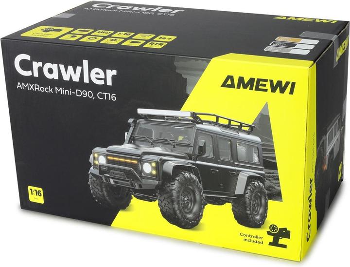 Image du produit Amewi RC Crawler Mini-D90 AMXRock 4WD 1:16 RTR schwarz (RTR Prêt à fonctionner)