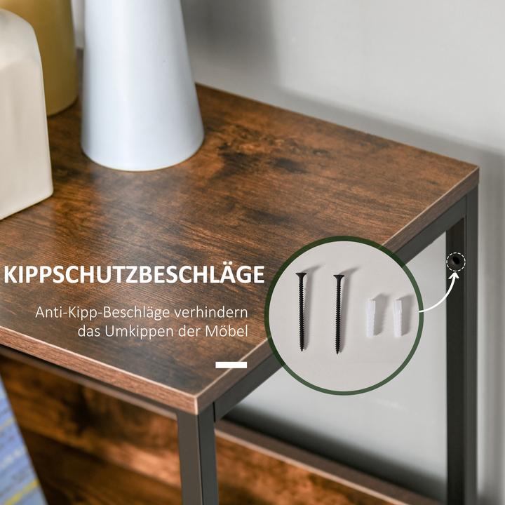 Produktbild Homcom Kommode Polyester, Metall Schwarz (29 x 58 x 103 cm)