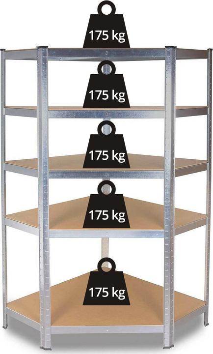 Produktbild Topeshop REGAŁ GC9030 Lagerregal für Gartengeräte Freistehend/Wandmontiert Galvanisiertes Stahl, MDF-Platten (90 x 30 x 180 cm)