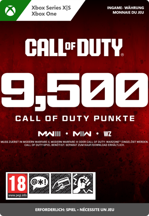 Produktbild Microsoft Xbox Call of Duty Points - 9,500 Download Code