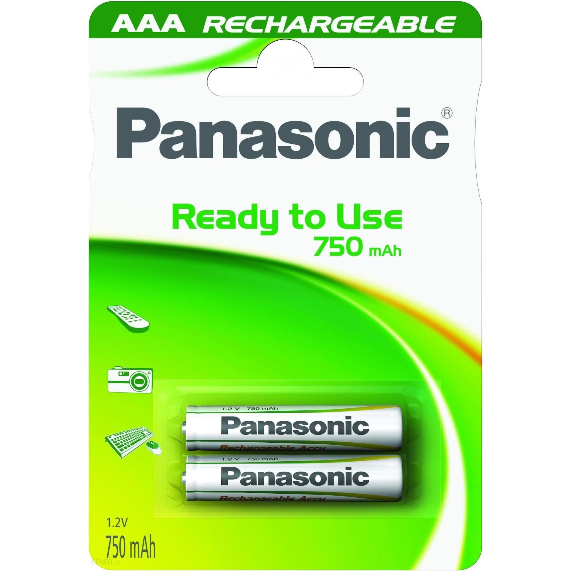 Panasonic Ricaricabile (2 pz., AAA / LR03 / Micro / R03 / AM4 / MN2400 / KR03, 750 mAh), Batterie + pile