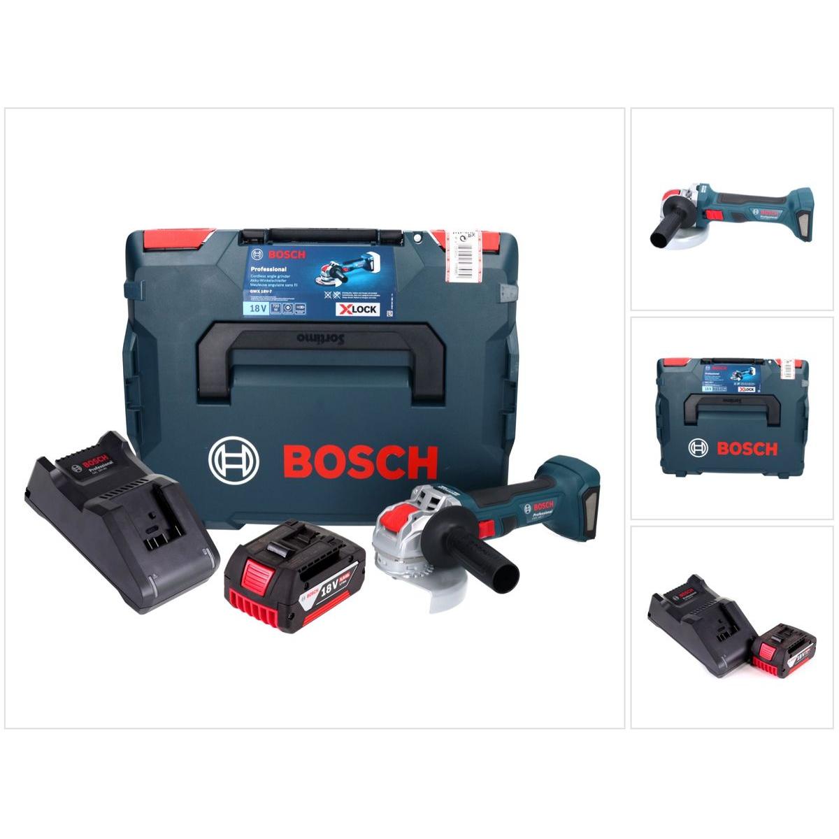 Bosch Professional, Winkelschleifer, Bosch GWX 18V-7 Professional Akku Winkelschleifer 18 V 125 mm Brushless X-LOCK + 1x...