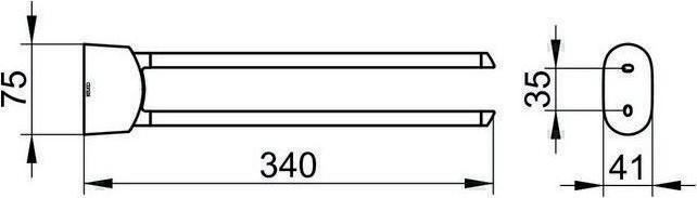 Immagine prodotto Keuco Portasciugamani Elegance 34 cm girevole cromo 11620010000