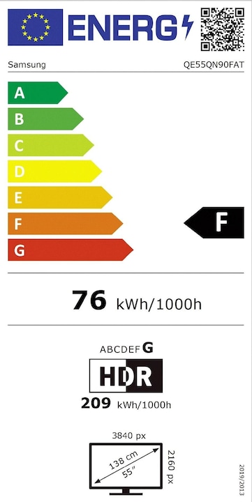 Energie-Label Samsung QE55QN90F (55", QN90F, NeoQLED, Mini-LED, 4K, 2025)