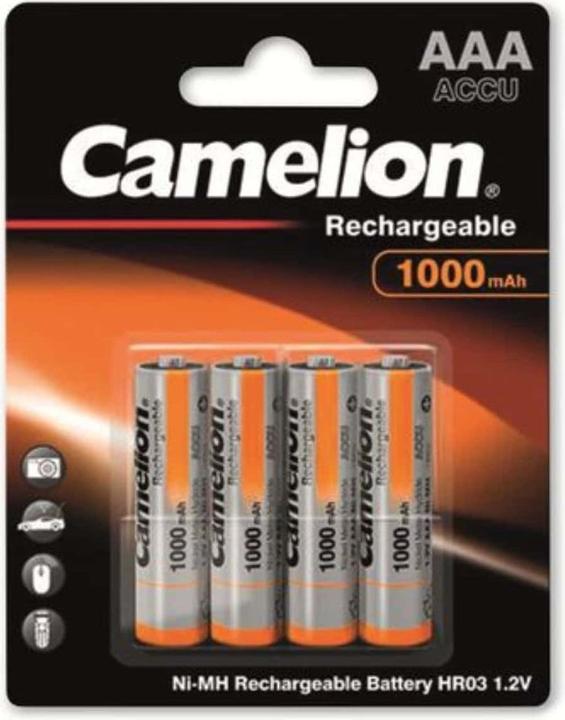 Actual product image Camelion NH-AAA1000BP4 - Rechargeable battery - nickel metal hydride (NiMH) - 1.2 V - 4 (4 pcs., AAA, 1000 mAh)