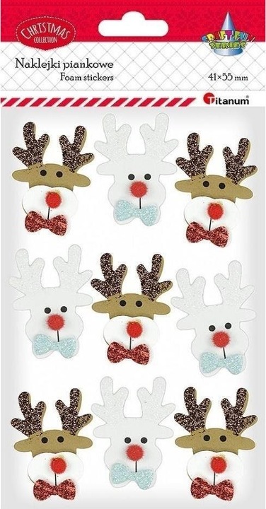 Titanum 3D foam stickers reindeer head 9 pcs