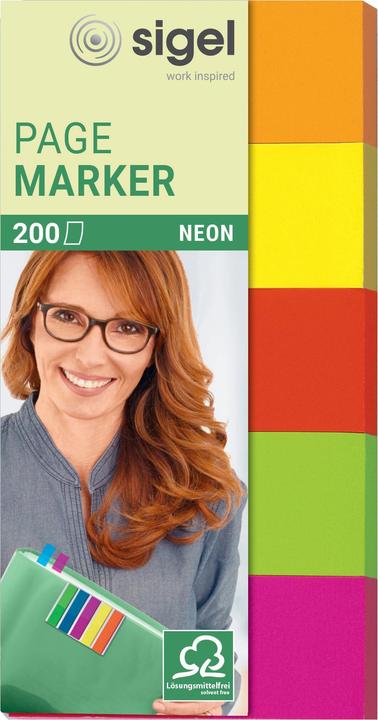 Sigel Note adesive al neon (50 x 20 mm)