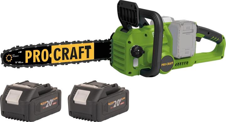 Produktbild Procraft PCA42/2 Akku Kettensäge 40 V ( 2x 20 V ) 406 mm Brushless + 2x Akku 4,0 Ah - ohne Ladegerät (Akku Kettensäge)