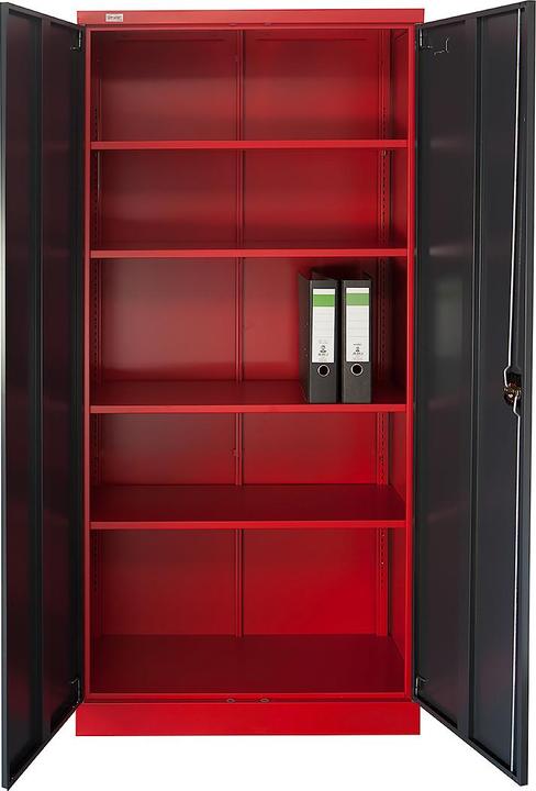 Produktbild Jet-Line Stahlschrank Moskau anthrazit rot (90 x 40 x 185 cm)
