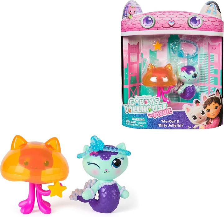 Produktbild Gabby's Dollhouse Gabby’s Dollhouse: Der Film – Merkätzchen & Kitty Jellyfish, Spielfiguren mit 2 Zubehörteilen