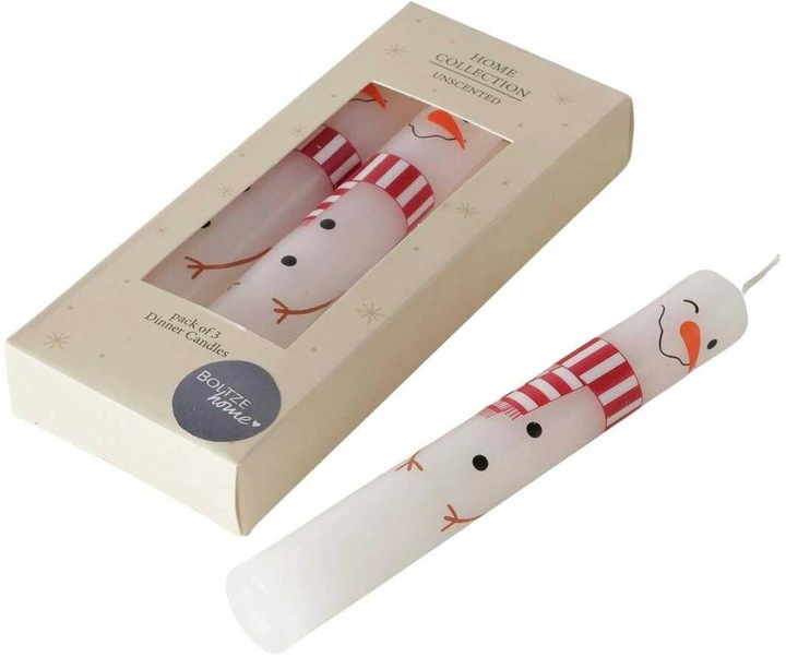 Boltze Home Weihnachtskerze Palina 2 Stück, Rot/Weiss (3 Stk.)