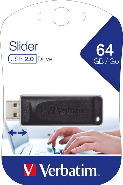 Productafbeelding Verbatim Store N Go Usb 2.0 Drive Slider 64gb (64 GB, USB-A)
