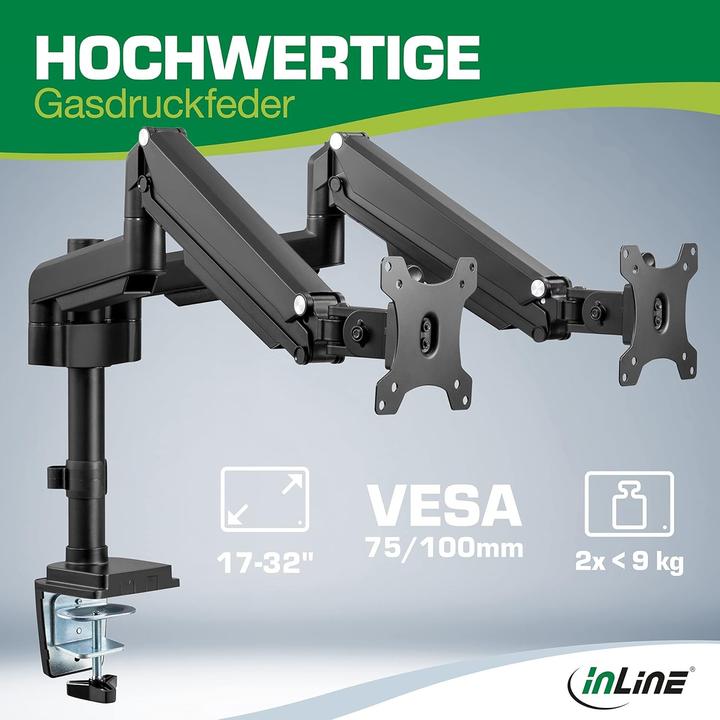 Produktbild InLine Tischhalterung mit Lifter (Tisch, 17", 9 kg)