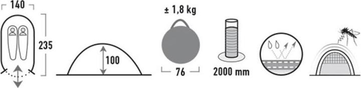 Actual product image High Peak Vision 2 (Pitching tent, 1.80 kg, 2 persons)