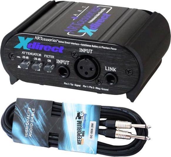 ART Audio ART X-Direct active DI box with jack cable