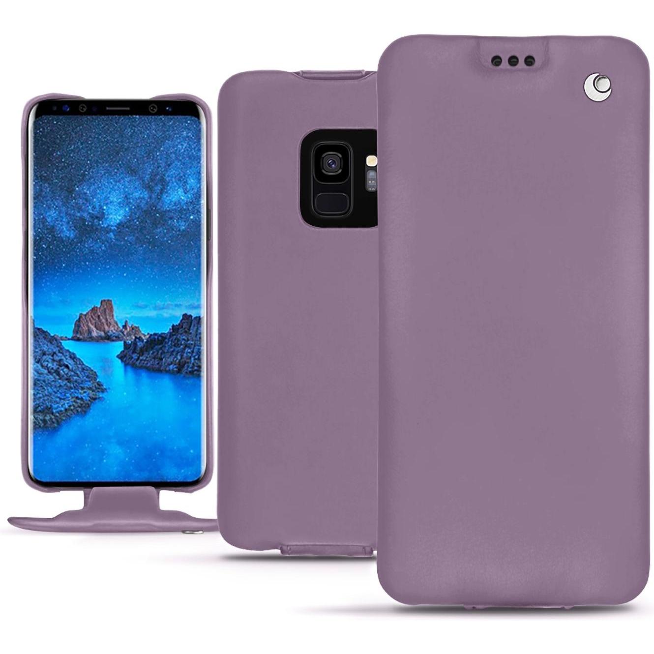 Noreve Lederschutzhülle vertikal (Samsung Galaxy S9), Smartphone Hülle, Violett