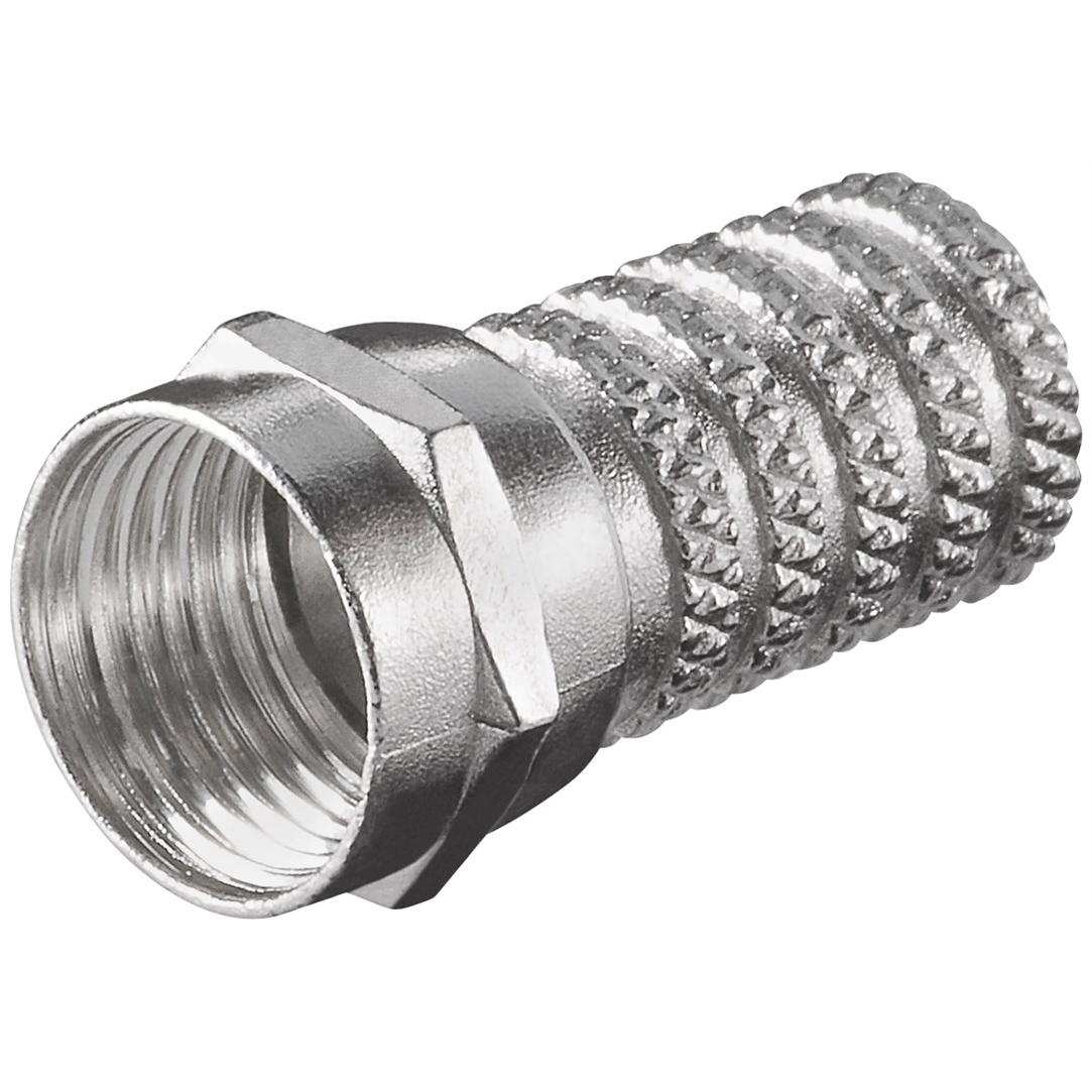 Goobay Aufdreh-F-Stecker (Stecker und Verbinder), SAT Zubehör, Silber