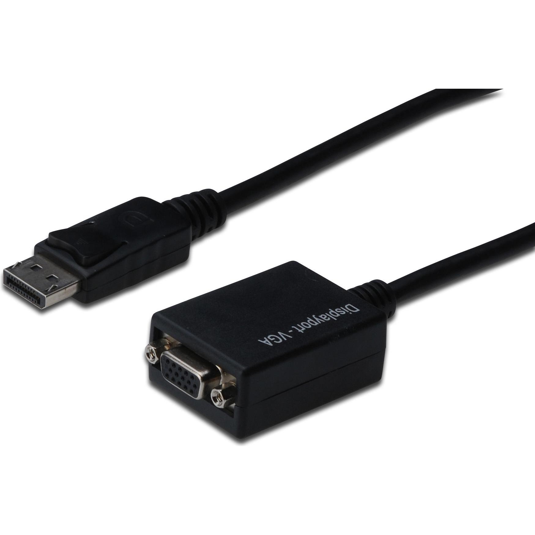 Thumbnail - Digitus DisplayPort zu (VGA, 15 cm), Data + Video Adapter, Schwarz