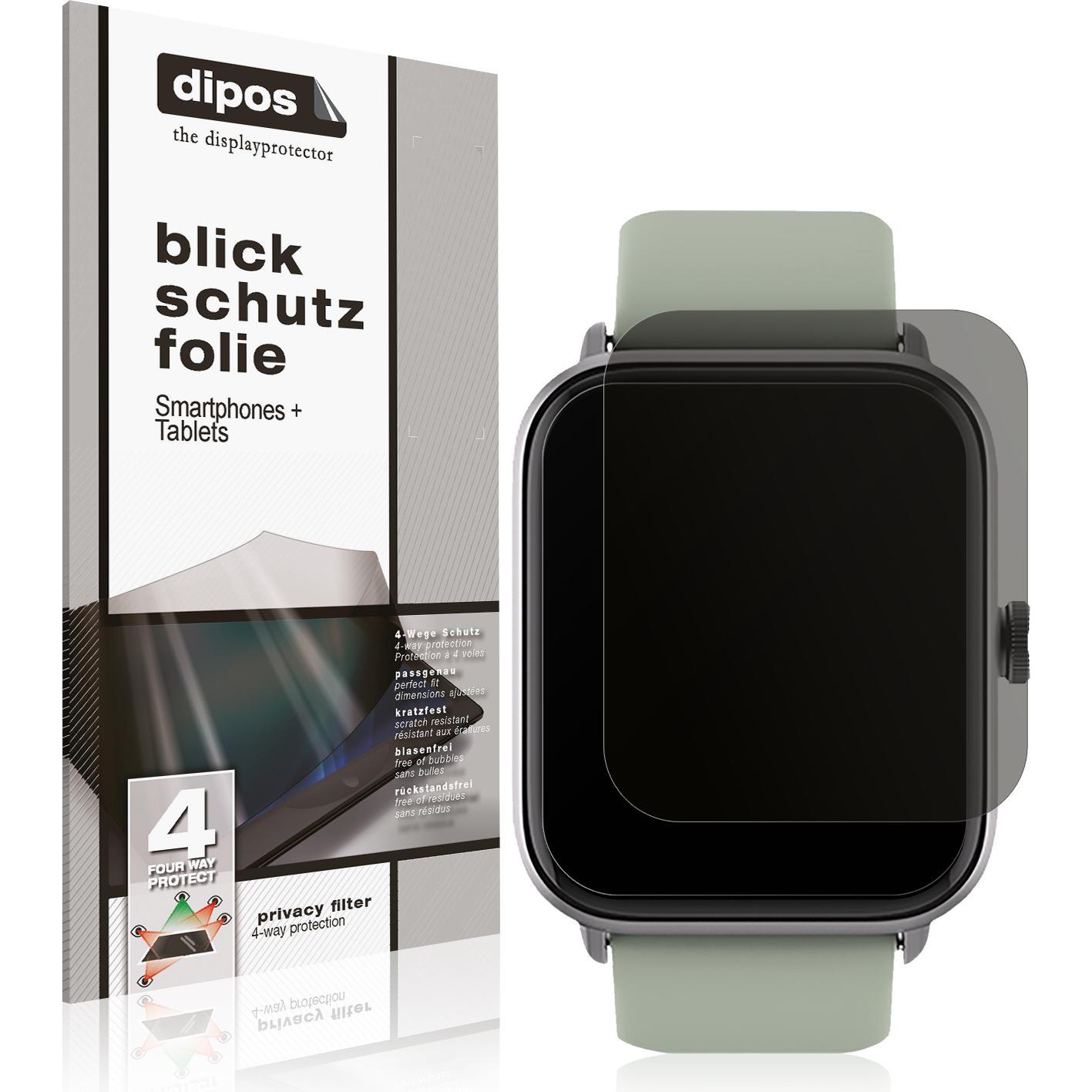 Dipos Blickschutzfolie 4-Way Privacy, Smartwatch Schutzfolie, Transparent
