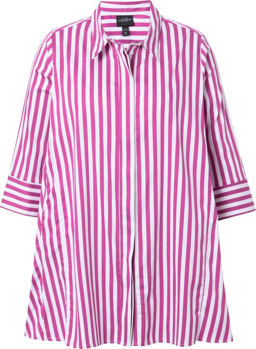 Produktbild Ulla Popken Bluse, Streifen, Godetfalten, Hemdkragen, 3/4-Arm (50, 52)