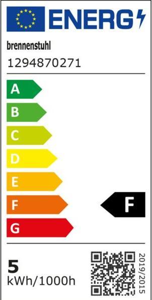 Energie-Label Brennenstuhl LED Glühlampe Globe WiFi E27 470lm 2200K 4,9W (E27, 470 lm, 1x)