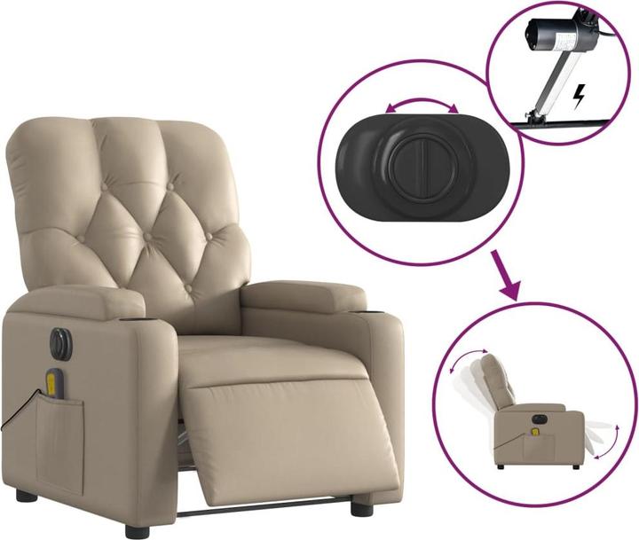 Produktbild vidaXL Massagesessel Fernsehsessel Relaxsessel Elektrisch Cappuccino-Braun