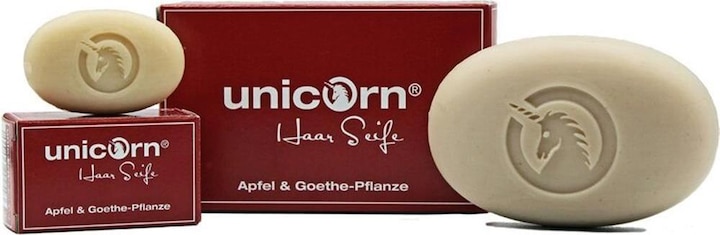 Produktbild Unicorn Haarseife Apfel & Goethe-Pflanze 100 g (Festes Shampoo)