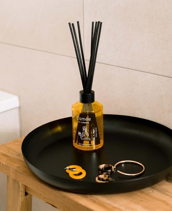 Produktbild Esmée Rundes Serviertablett / Dekotablett aus schwarzem Metall, Ø 30.5 cm