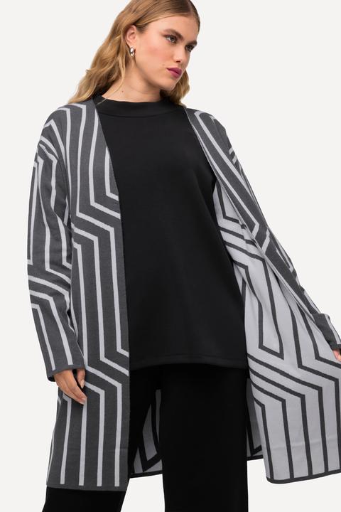 Produktbild Ulla Popken Strickjacke, Grafikmuster, V-Aussschnitt, Langarm (46, 48)